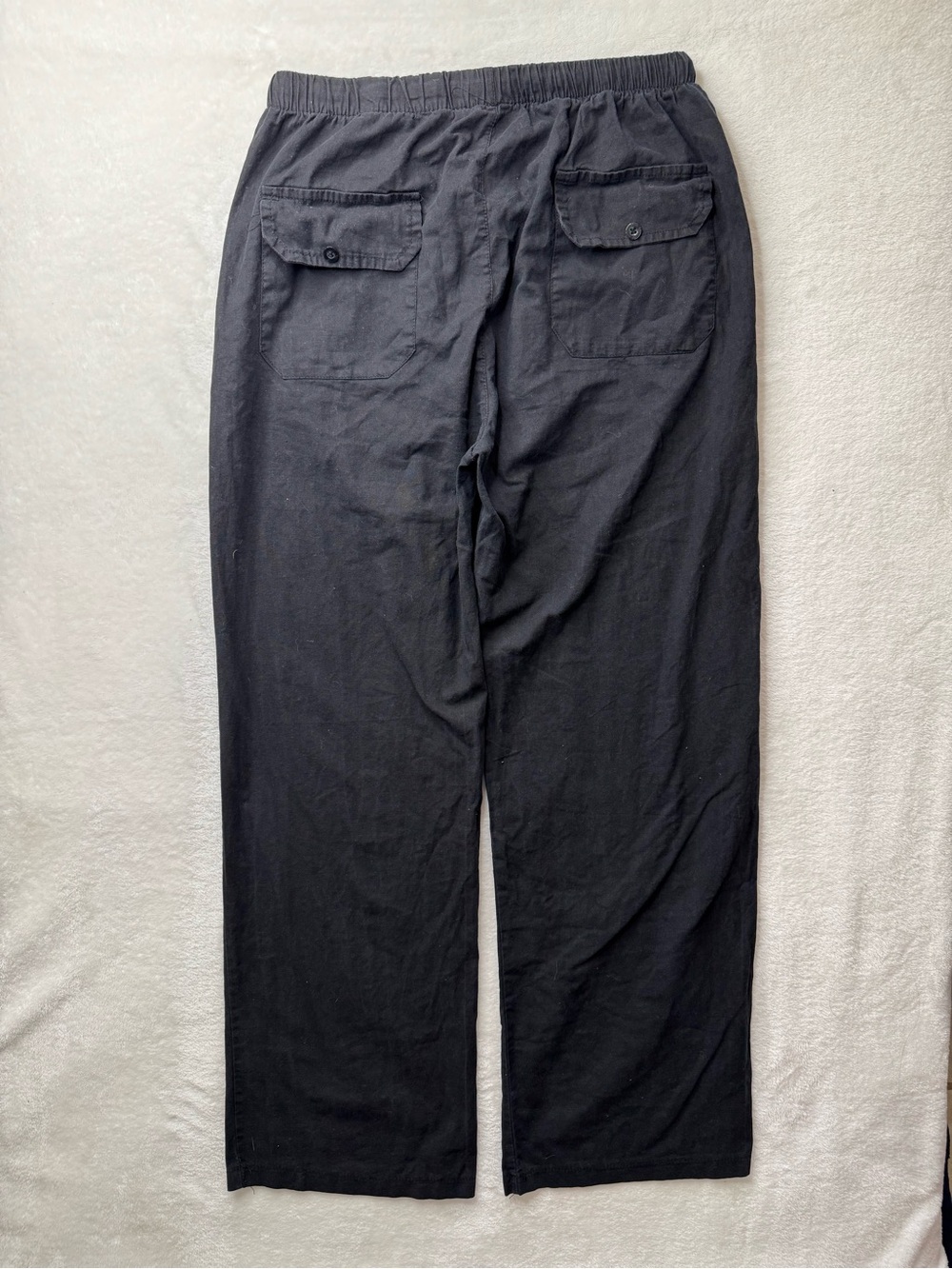 Black Drawstring Casual Pants, Trousers size Medium - Picture 7 of 11